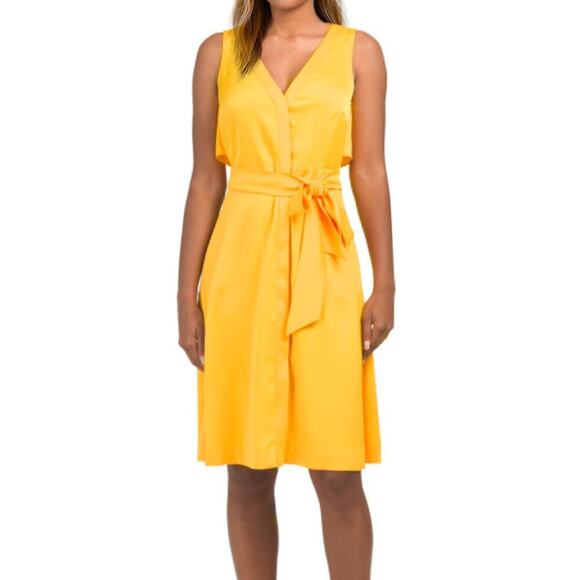 New Rachel Roy Women's V-Neck  Button Front Tie Waist Midi Dress - Picture 1 of 10
